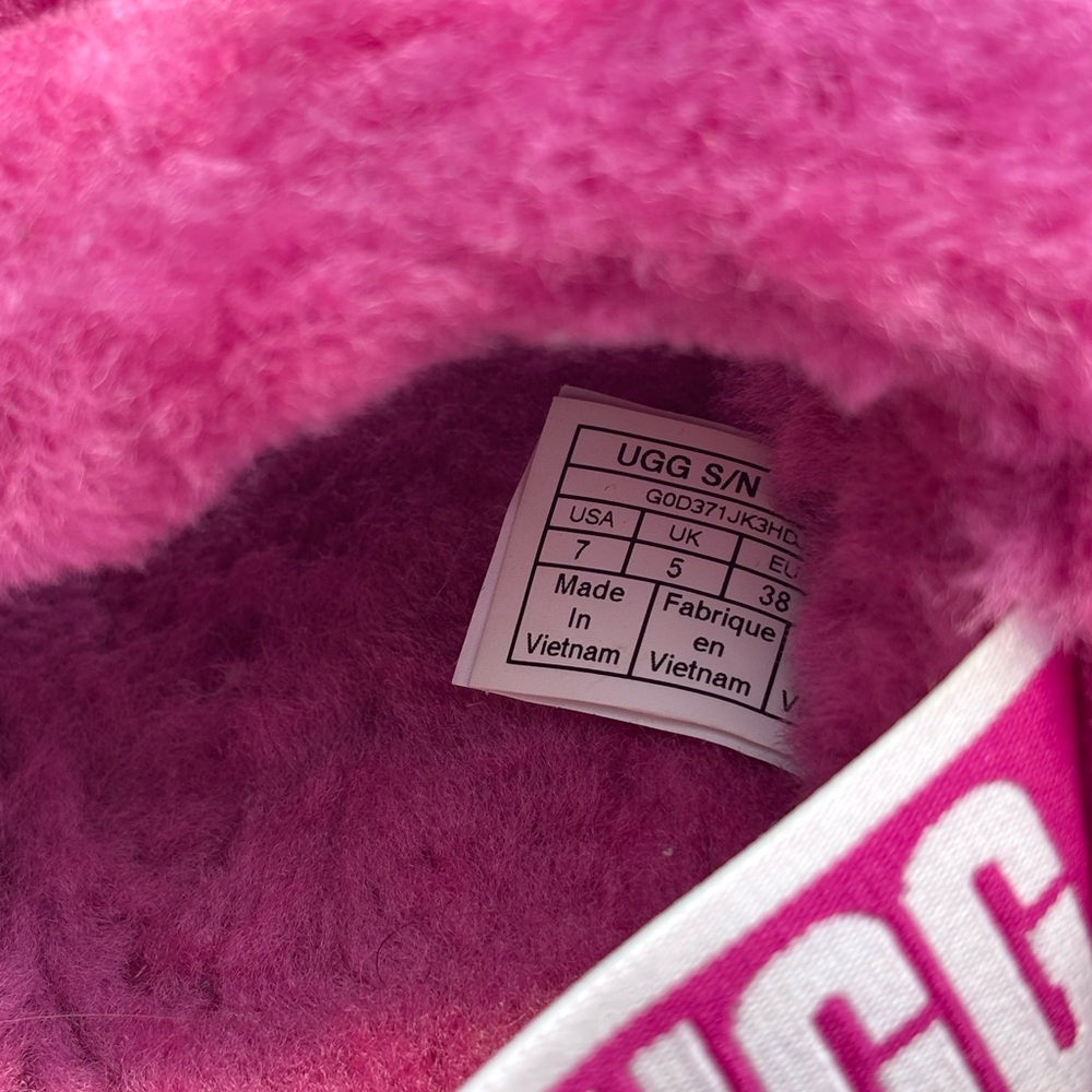 UGG Women's Fluffy Pink Slippers - Picture 5 of 6